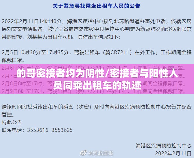 的哥密接者均为阴性/密接者与阳性人员同乘出租车的轨迹