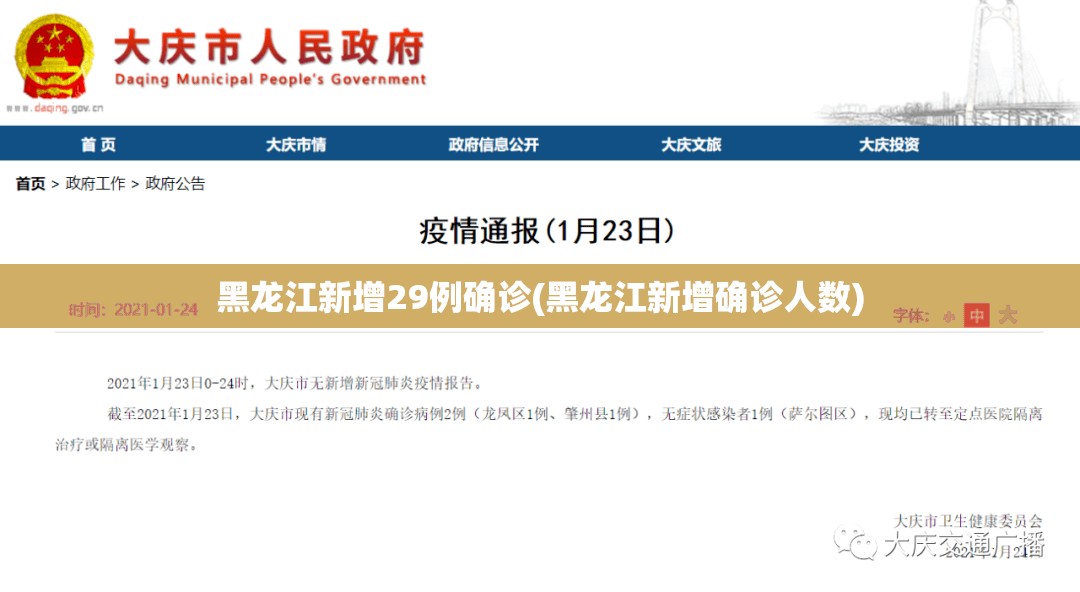 黑龙江新增29例确诊(黑龙江新增确诊人数)