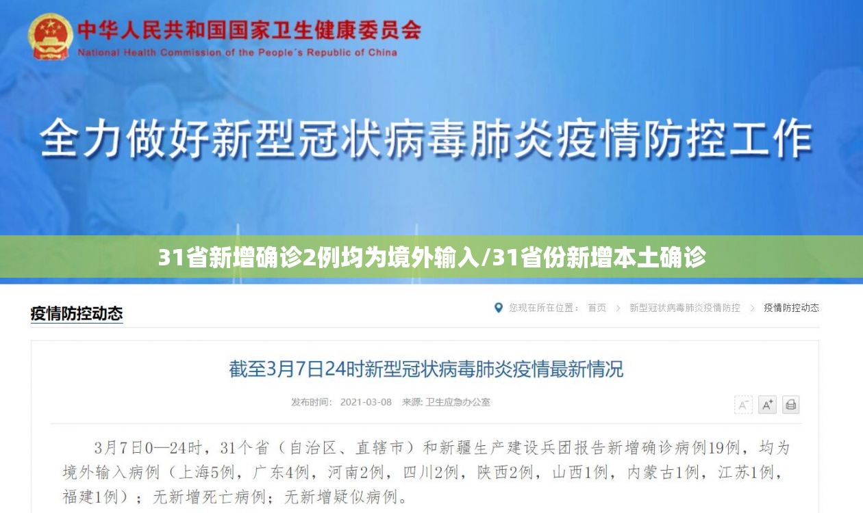 31省新增确诊2例均为境外输入/31省份新增本土确诊