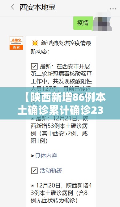 【陕西新增86例本土确诊累计确诊235例，陕西新增86例本土确诊累计确诊235例】