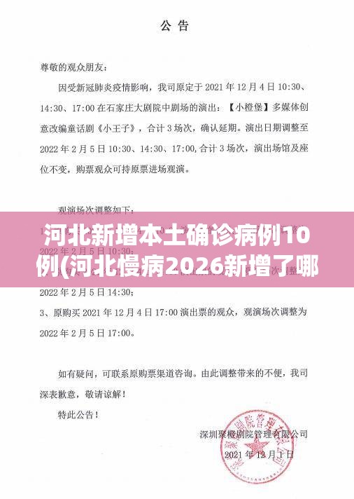河北新增本土确诊病例10例(河北慢病2026新增了哪些) 河北新增本土确诊病例10例(河北慢病2026新增了哪些)