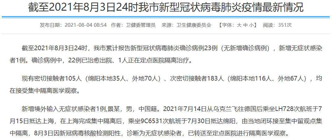 绵阳新增1例确诊(绵阳新增1例确诊在哪里)
