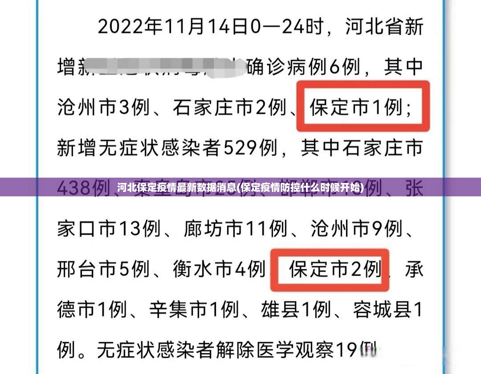 河北保定疫情最新数据消息(保定疫情防控什么时候开始)