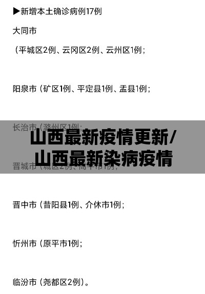山西最新疫情更新/山西最新染病疫情