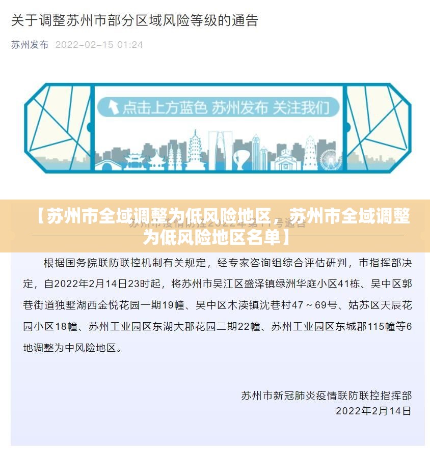 【苏州市全域调整为低风险地区，苏州市全域调整为低风险地区名单】