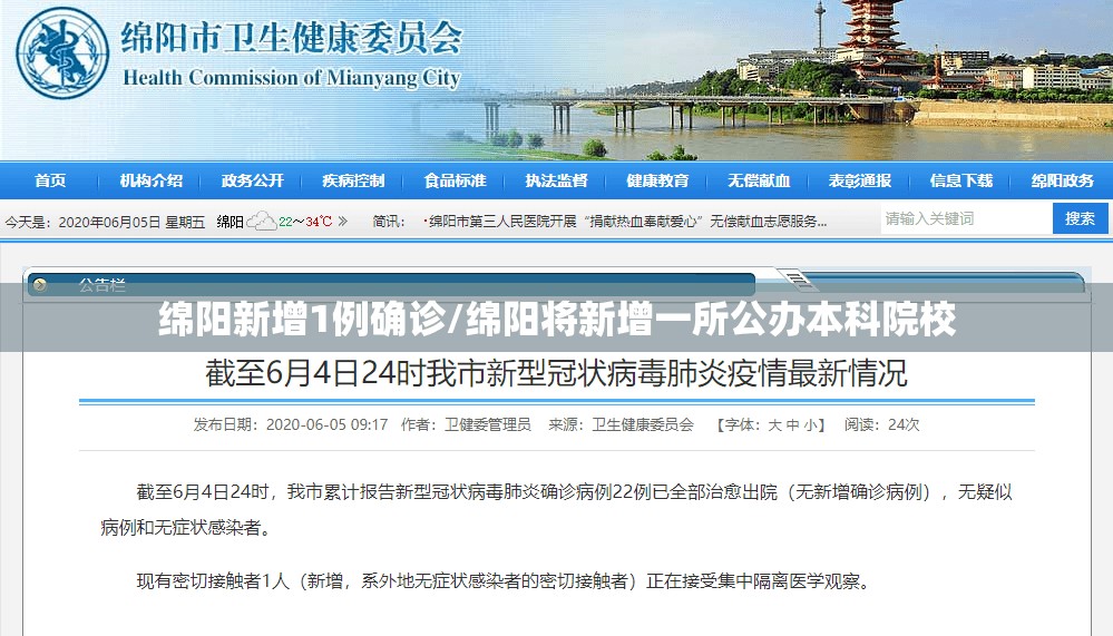绵阳新增1例确诊/绵阳将新增一所公办本科院校