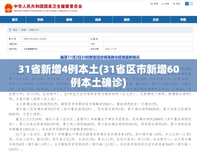 31省新增4例本土(31省区市新增60例本土确诊)