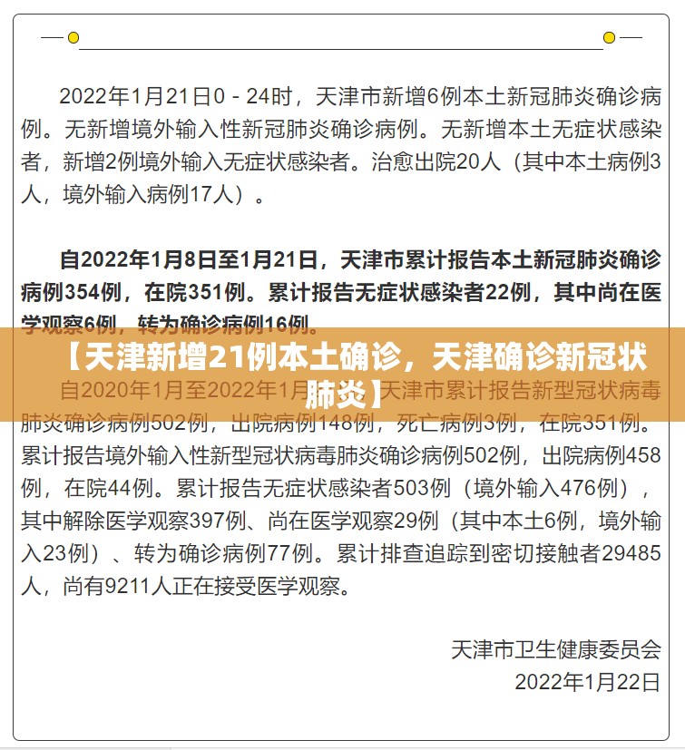 【天津新增21例本土确诊，天津确诊新冠状肺炎】