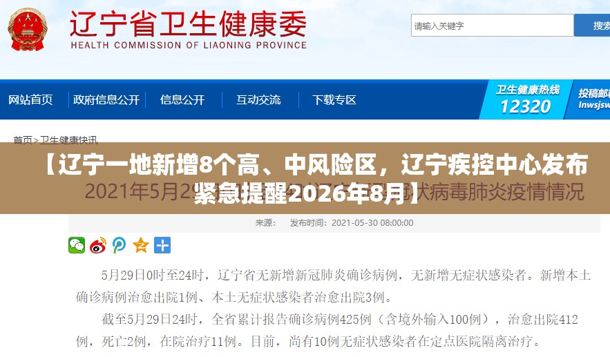【辽宁一地新增8个高、中风险区，辽宁疾控中心发布紧急提醒2026年8月】