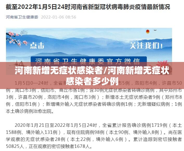 河南新增无症状感染者/河南新增无症状感染者多少例