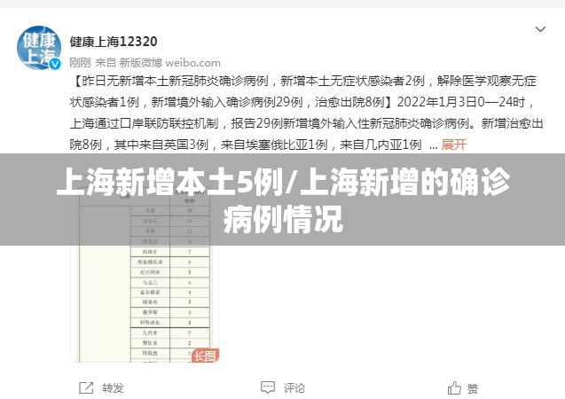 上海新增本土5例/上海新增的确诊病例情况