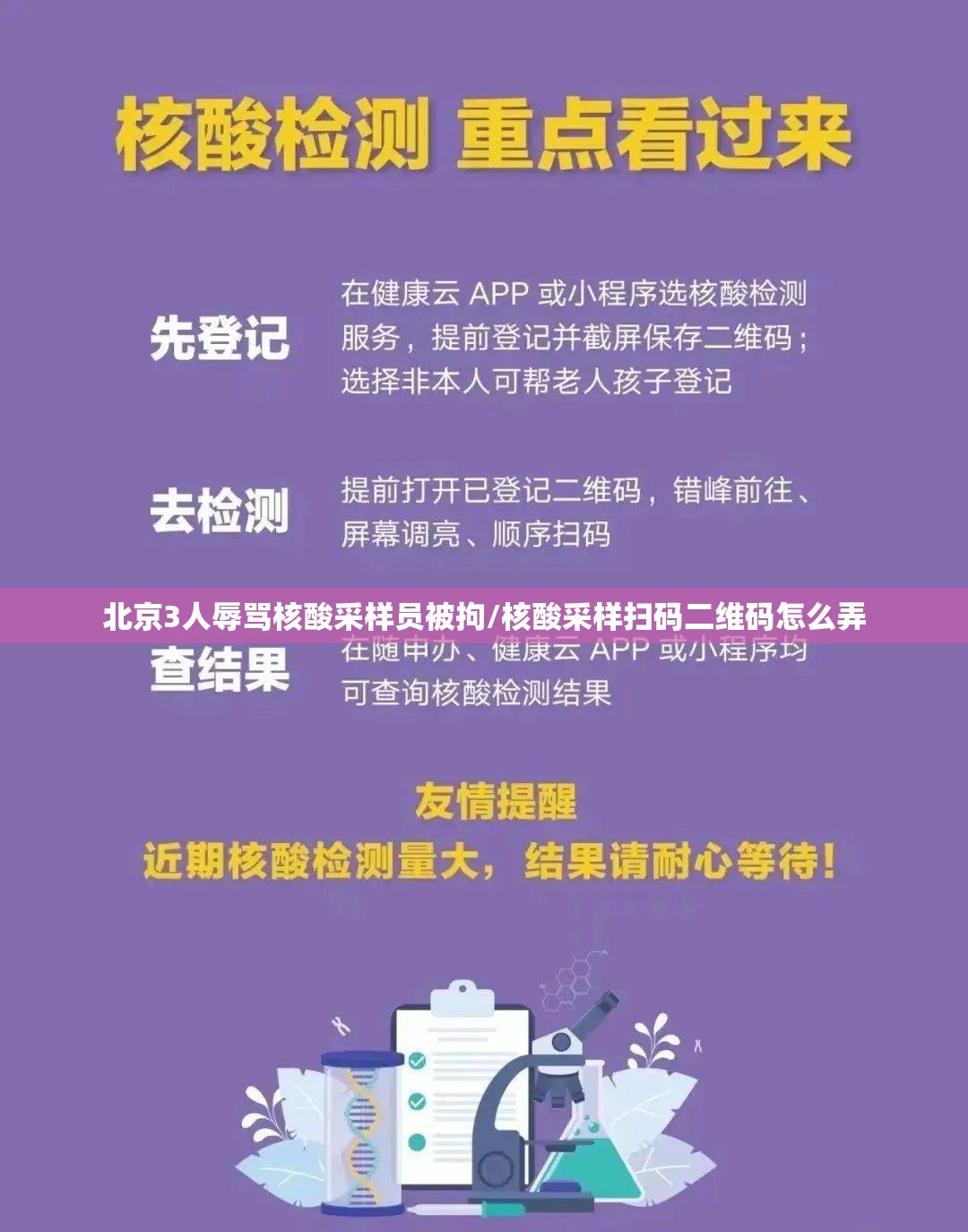 北京3人辱骂核酸采样员被拘/核酸采样扫码二维码怎么弄