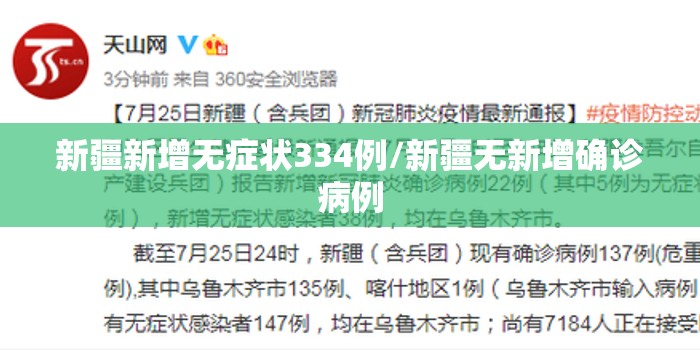 新疆新增无症状334例/新疆无新增确诊病例