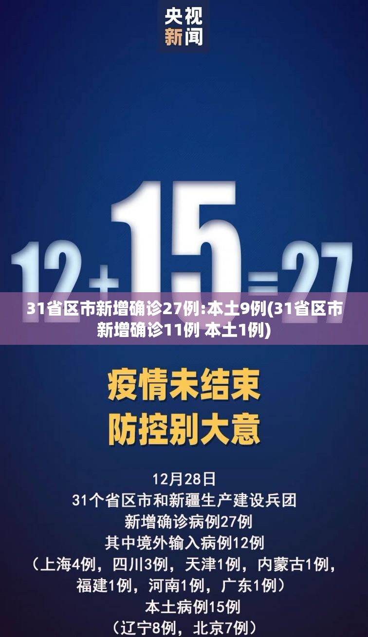 31省区市新增确诊27例:本土9例(31省区市新增确诊11例 本土1例)