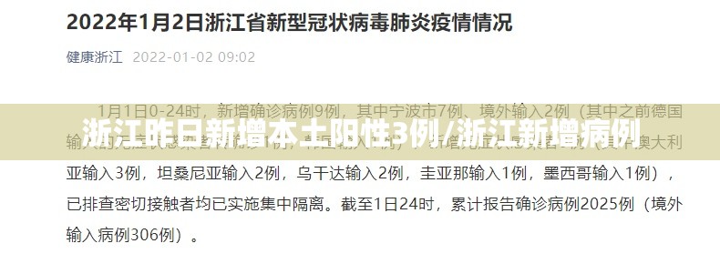 浙江昨日新增本土阳性3例/浙江新增病例