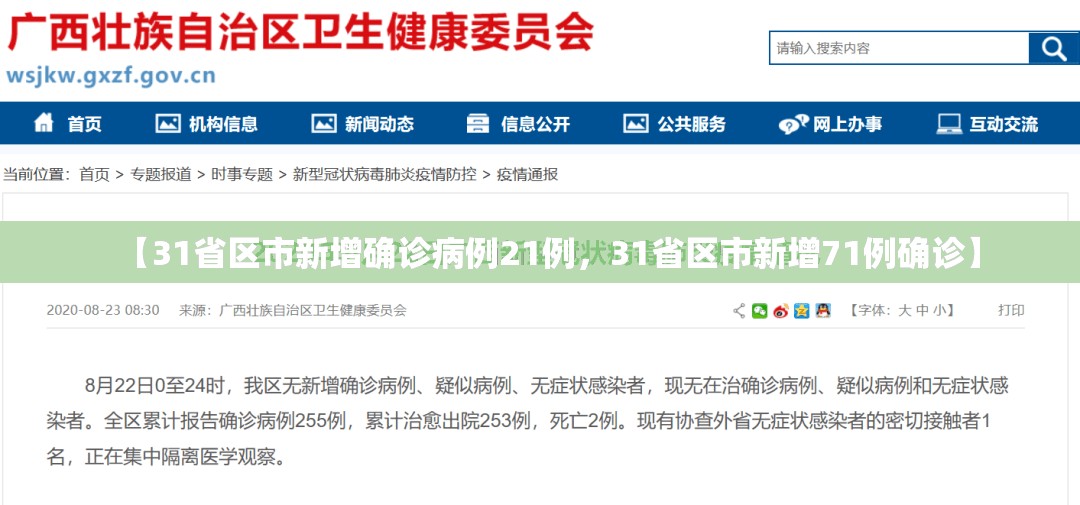 【31省区市新增确诊病例21例，31省区市新增71例确诊】